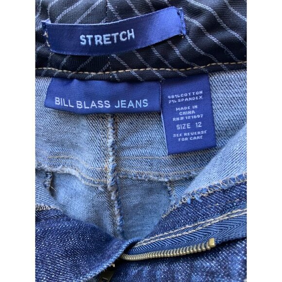 BILL BLASS LADIES STRECH BLUE DENIM 5 POCKET DESIGN BELT LOOPS SHORTS SIZE 12 - Picture 3 of 11